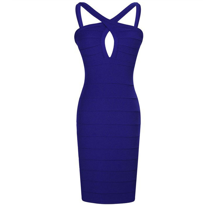 Halter Blue Bodycon Dress XS.S.M.L.XL MH5026
