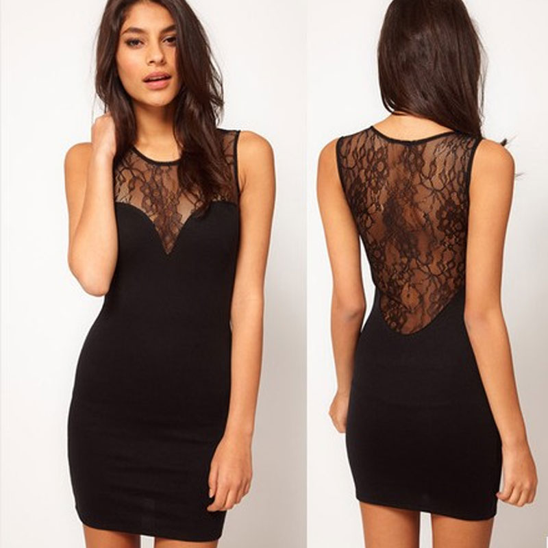 Black Lace back Dress S.M.L.XL MH5026
