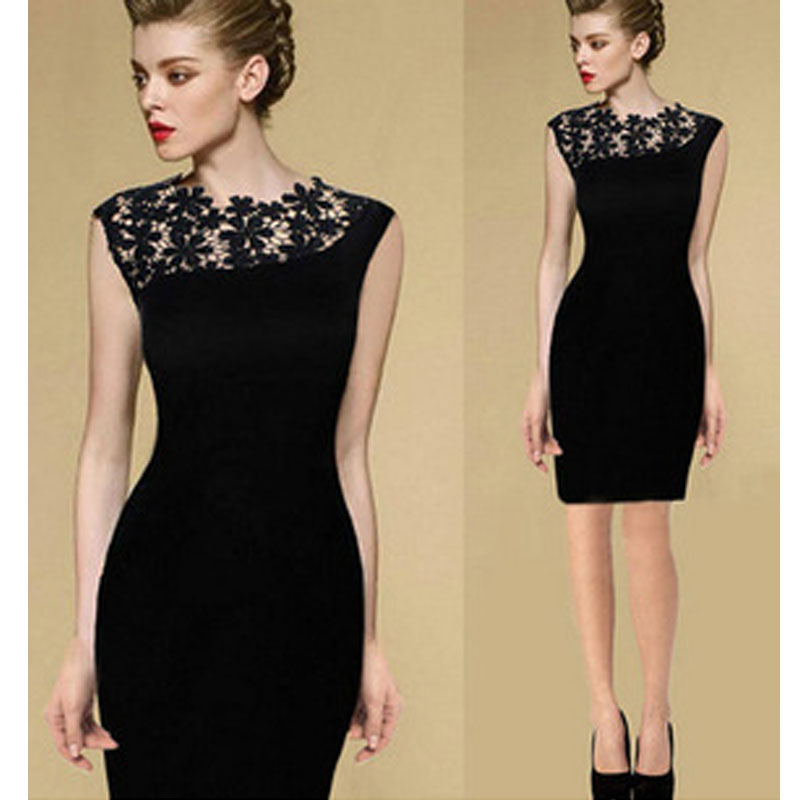 Sleeveless Black Bodycon Dress S,M,L,XL,XXL MH5029