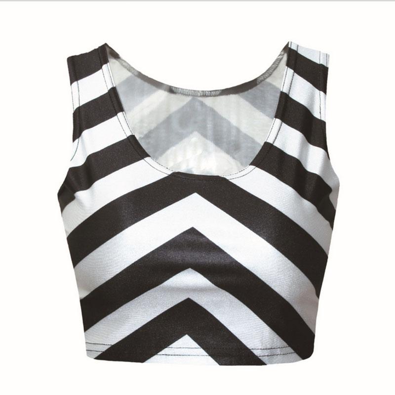 Stripped Sleeveless Crop Top MH8009