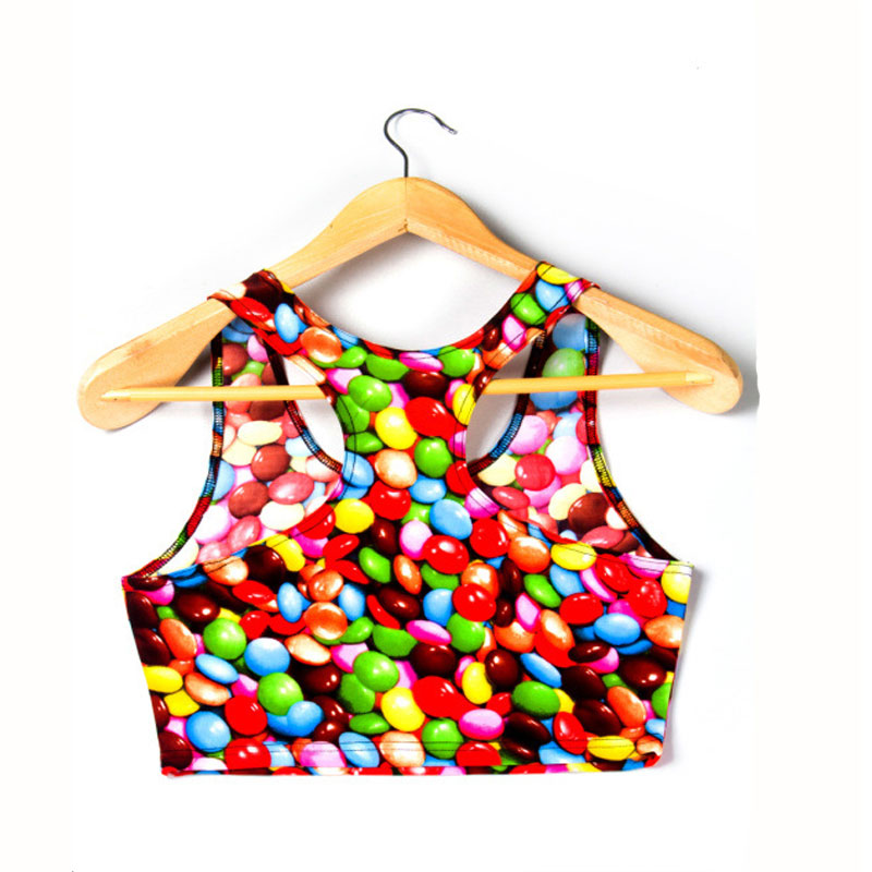 Printed Ladies Candies Crop Top S,M,L,XL MH8013