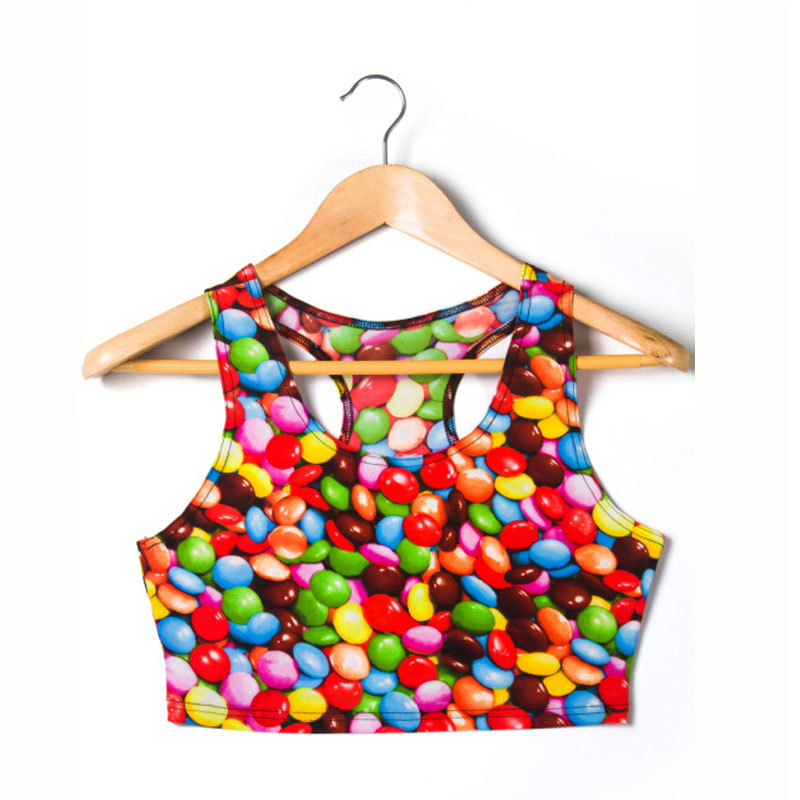 Printed Ladies Candies Crop Top S,M,L,XL MH8013