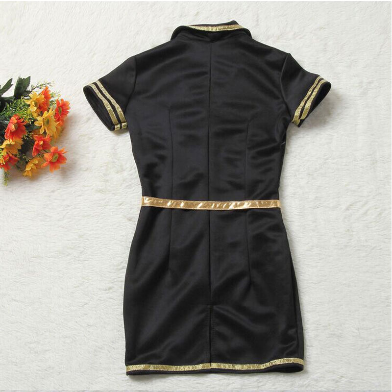 Black Police Dress Costume M,L MH3068
