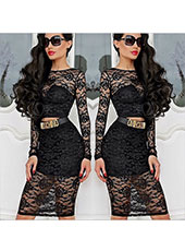 Black Two Pcs Bodycon Dress S.M.L MH5110