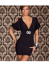 Black V-Neck Bodycon Dress S,M,L MH5136 