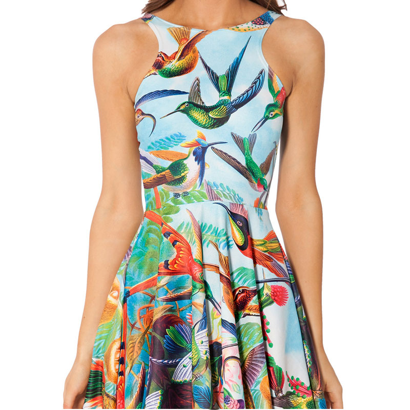 Blace milk sleeveless skater dress S-L MH5256