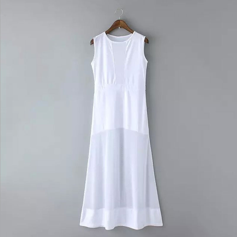 White sleeveless see-through S-L MH5316