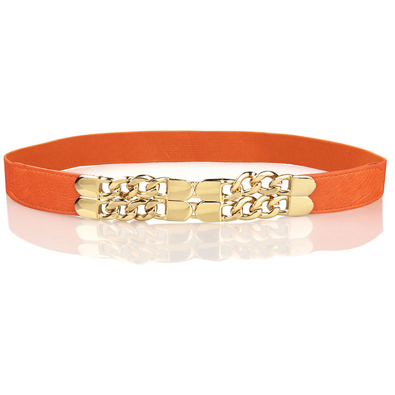 Orange leather waist belt MH9036