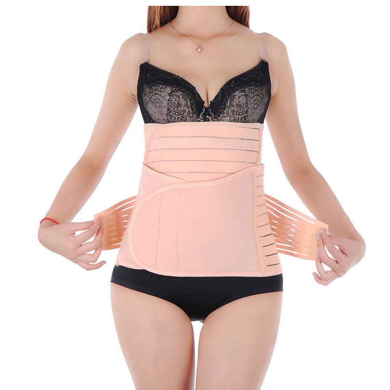 3 Pieces Pink Corset Body Shaper Waist Slimmer Gastric Belt Pelvis Band