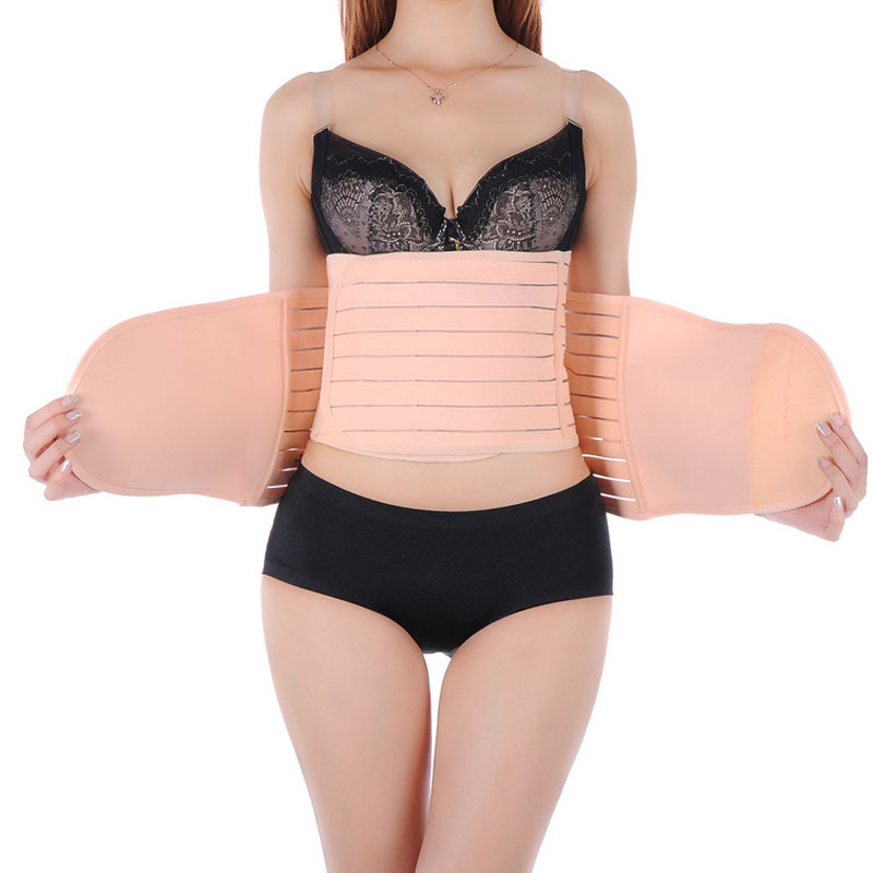 3 Pieces Pink Corset Body Shaper Waist Slimmer Gastric Belt Pelvis Band