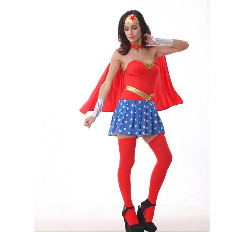 Red and blue super girl costume MH3142