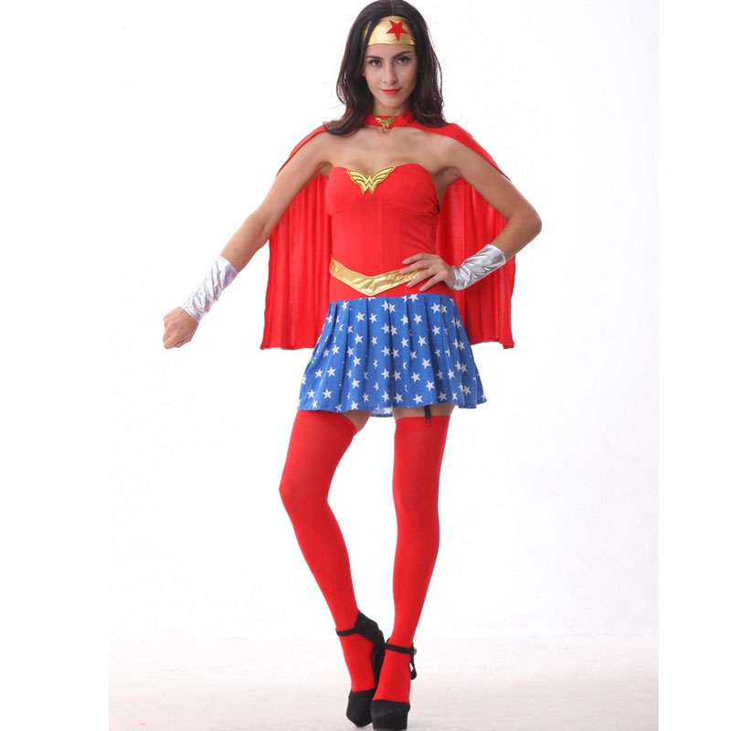 Red and blue super girl costume MH3142