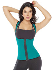 Green Ultra Sweat middle zipper latex corset XS-XXL MH1191