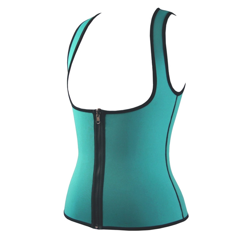 Green Ultra Sweat middle zipper latex corset XS-XXL MH1191