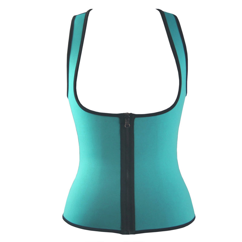 Green Ultra Sweat middle zipper latex corset XS-XXL MH1191