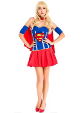 Blue super women dreess costume MH3164