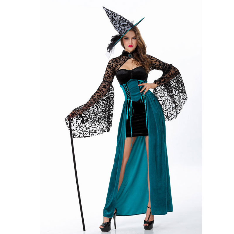 Long sleeve black witch costume   MH3170