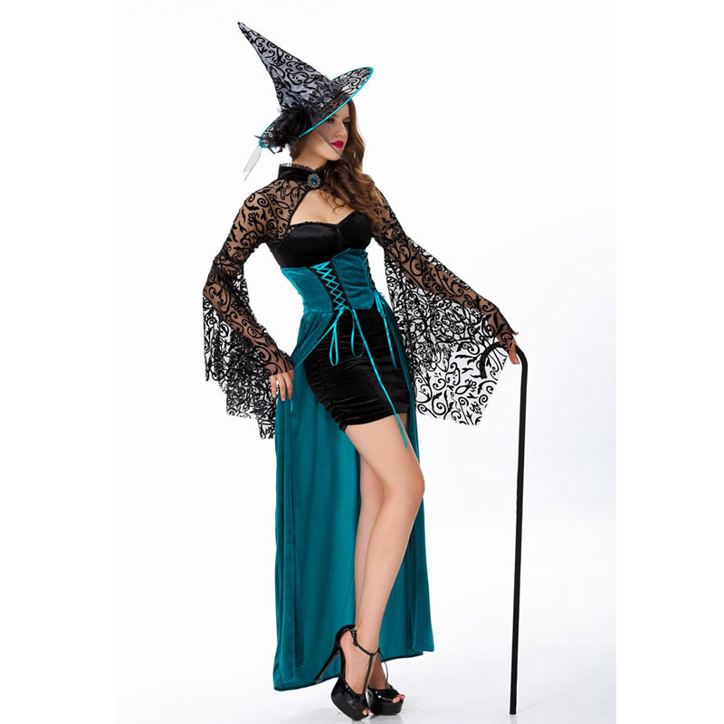 Long sleeve black witch costume   MH3170