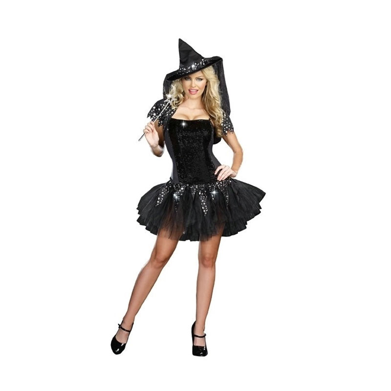 Black witch dress costume M,XL MH3173