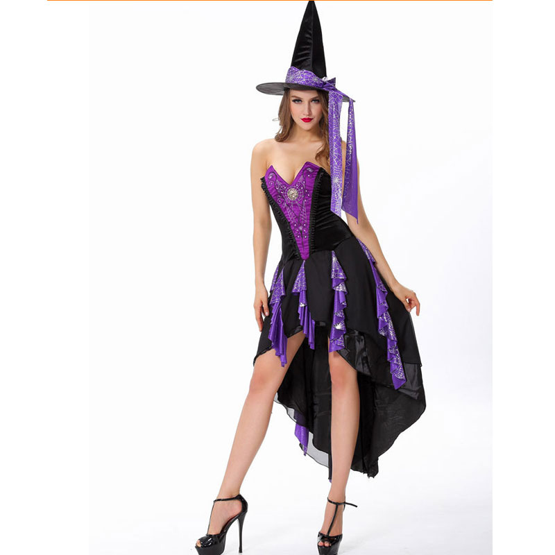 Purple sleevelss dress costume MH3177