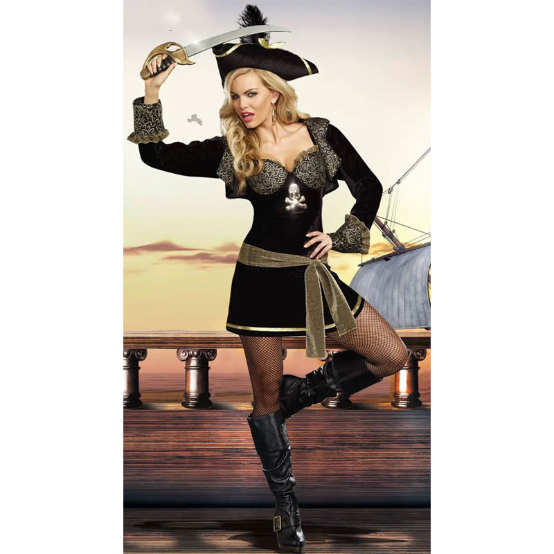 Black Skull Pirate Costumes MH3191