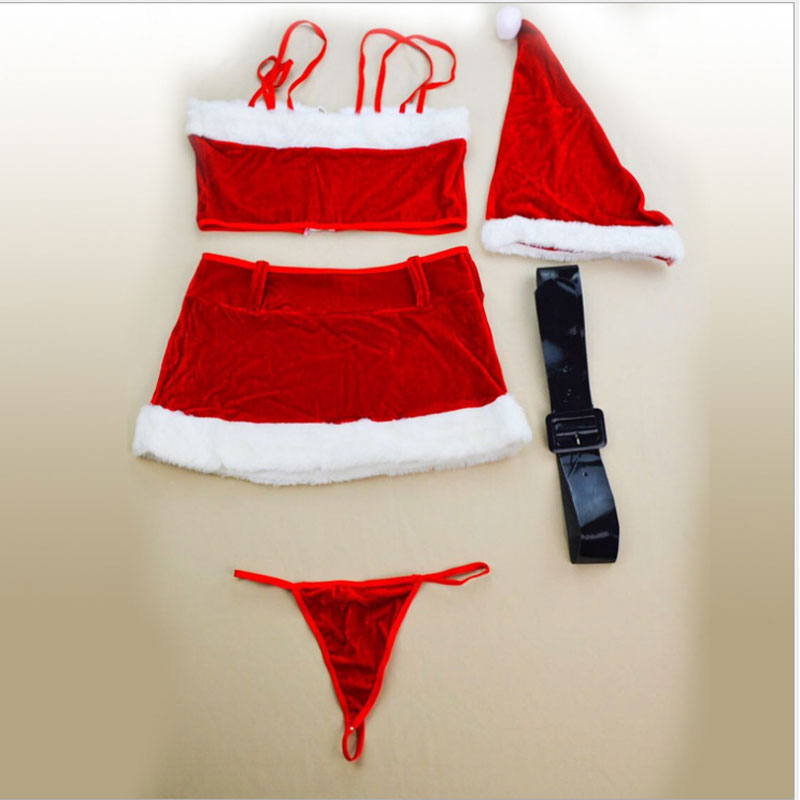 Red straped christmas costume dress MH3221
