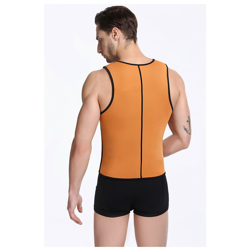 Black ultra Sweat zipper men latex corset XS-XXLMH1194