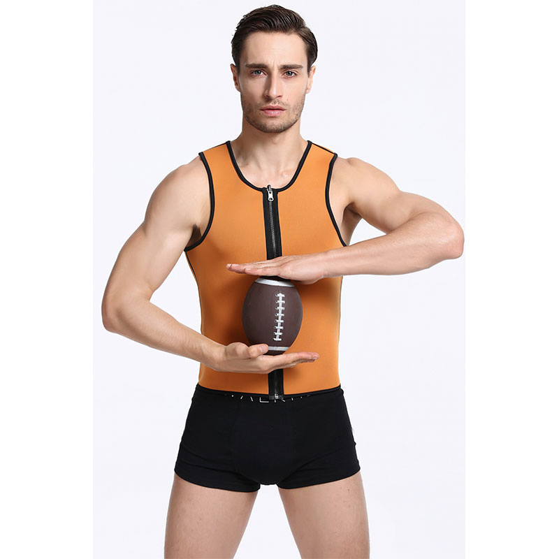 Black ultra Sweat zipper men latex corset XS-XXLMH1194
