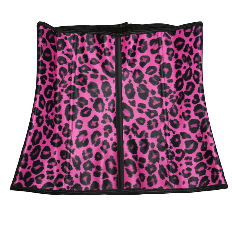 Red Leopard Print 9 Steel Boned Latex Corset S-3XL MH1055