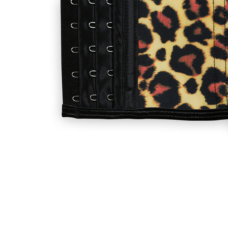 Yellow Leopard Print 9 Steel Boned Latex Corset S-3XL MH1056