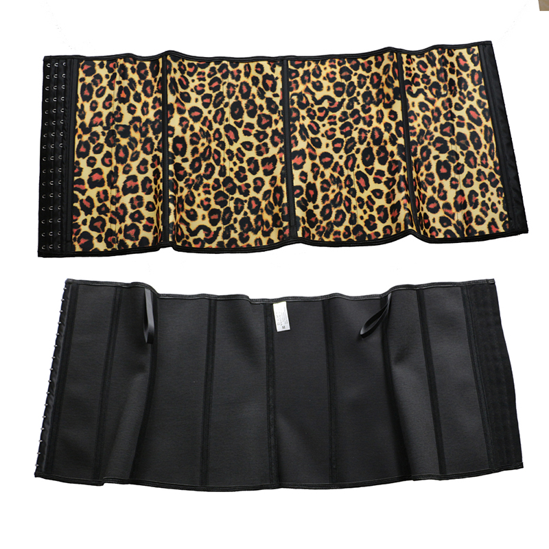 Yellow Leopard Print 9 Steel Boned Latex Corset S-3XL MH1056