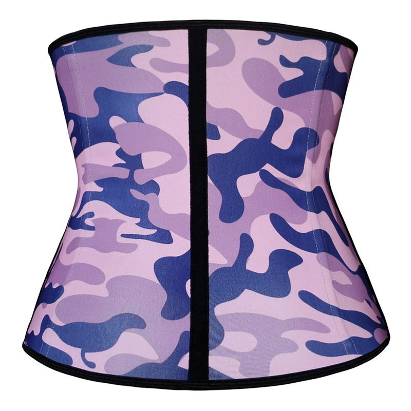 Steel Bones Pink Printed Latex Waist Trainer XS-3XL ZC1430