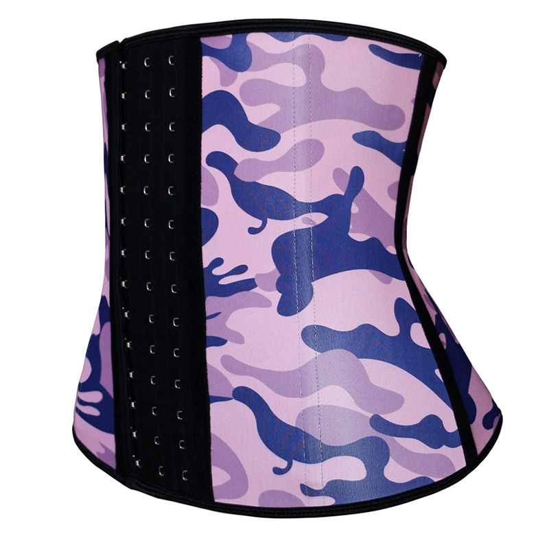 Steel Bones Pink Printed Latex Waist Trainer XS-3XL ZC1430