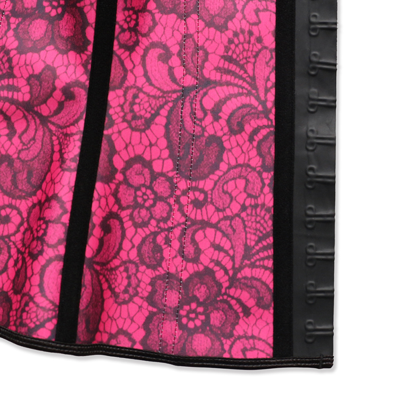 Steel Bones Red Printed Latex Waist Trainer XS-3XL ZC1436