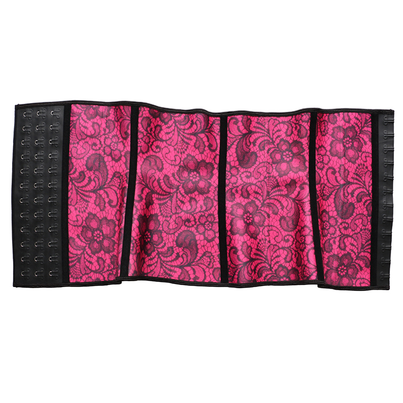 Steel Bones Red Printed Latex Waist Trainer XS-3XL ZC1436
