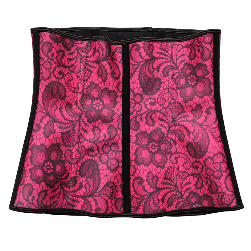 Steel Bones Red Printed Latex Waist Trainer XS-3XL ZC1436