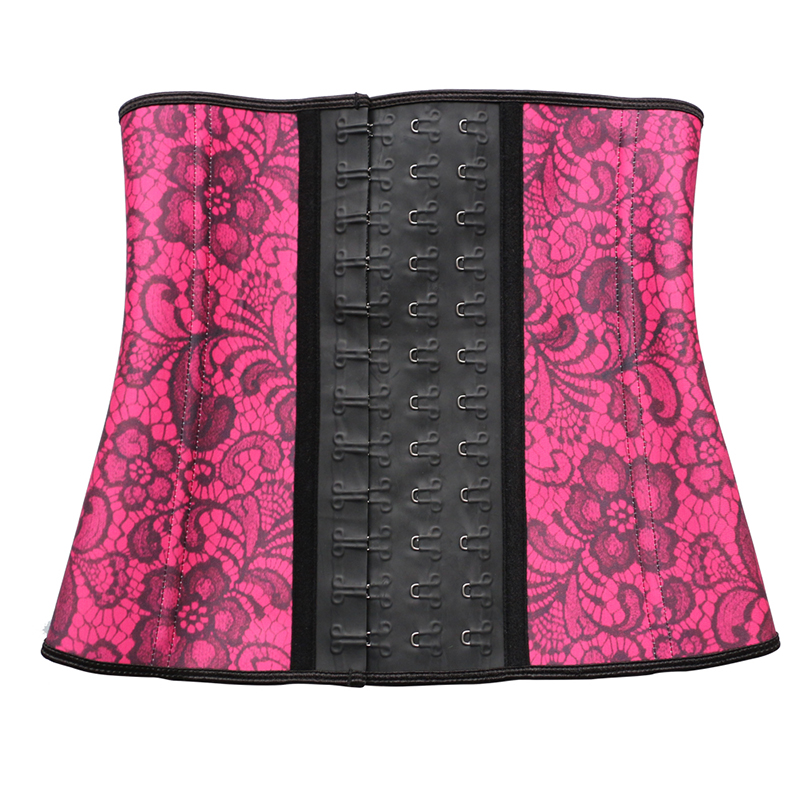 Steel Bones Red Printed Latex Waist Trainer XS-3XL ZC1436