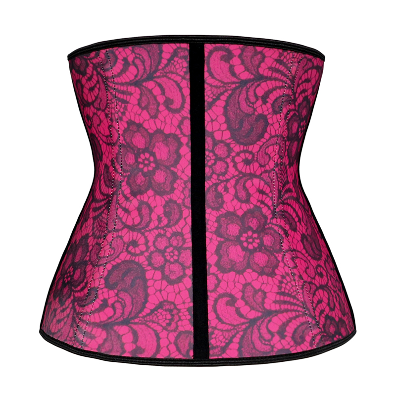 Steel Bones Red Printed Latex Waist Trainer XS-3XL ZC1436