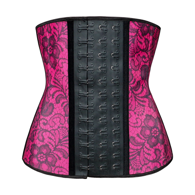 Steel Bones Red Printed Latex Waist Trainer XS-3XL ZC1436