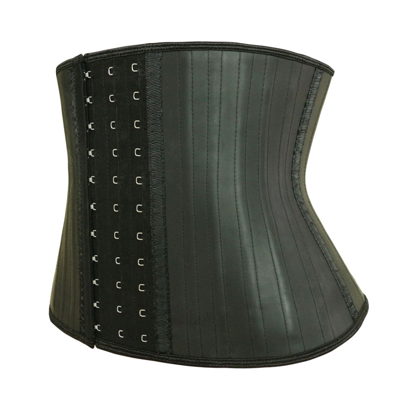 Black Short Torso 9inch 25Steel Bones Latex Waist Trainerf S-6XL ZC1504