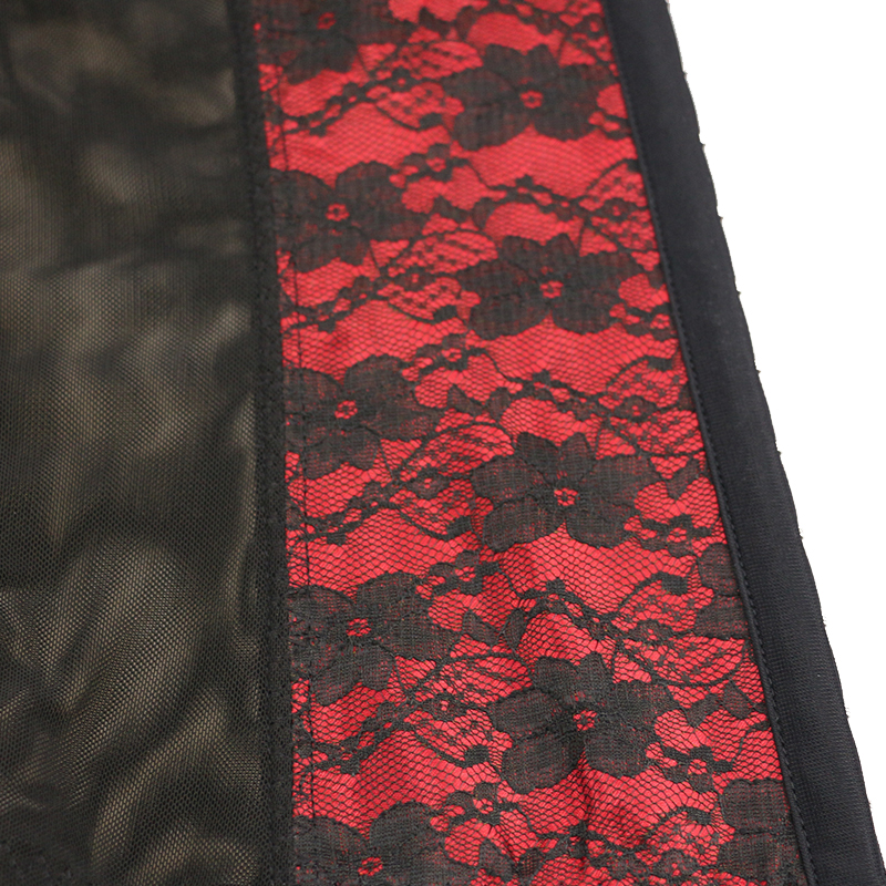 Red Lace Steel Boned Waist Cincher XS-6XL MH1345