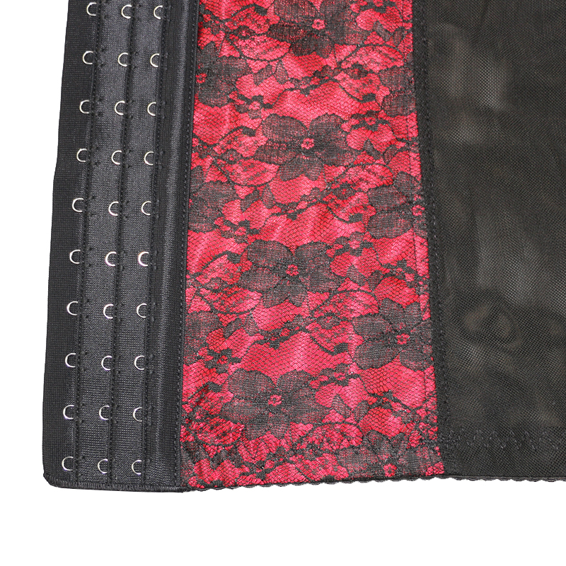 Red Lace Steel Boned Waist Cincher XS-6XL MH1345