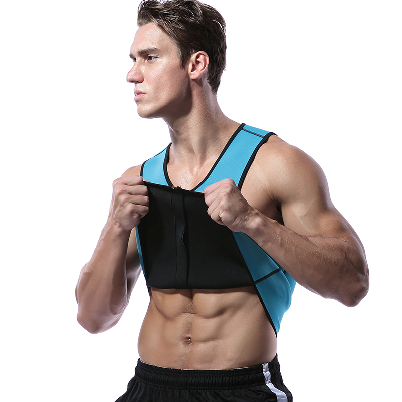 Blue Men Neoprene Sweat with Zipper XS-XXL MH1193