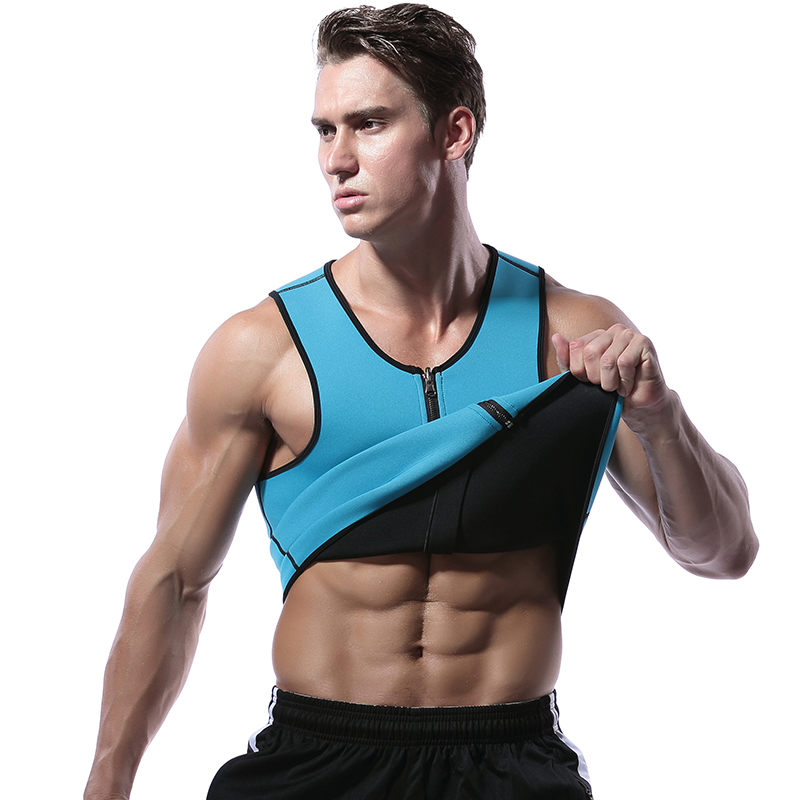 Blue Men Neoprene Sweat with Zipper XS-XXL MH1193