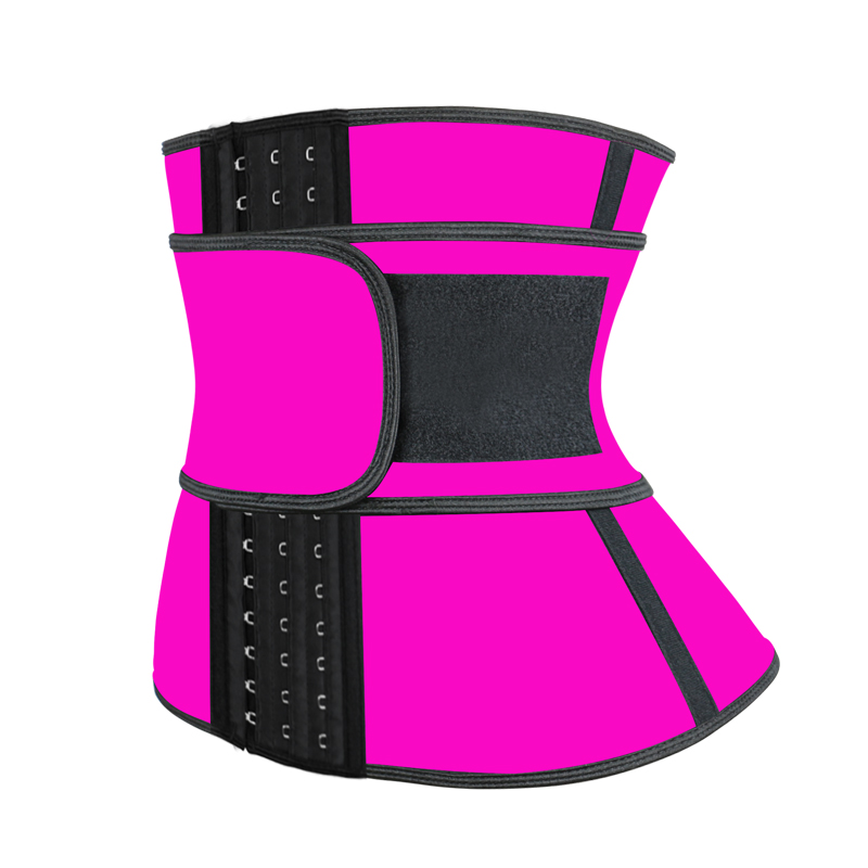Pink Latex Waist Trainer With Hooks 3XS-6XL MH1761