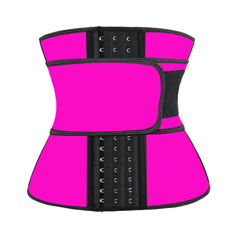 Pink Latex Waist Trainer With Hooks 3XS-6XL MH1761