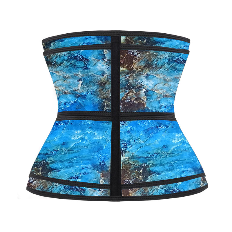 Zipper Marble Double Straps Latex  Waist Trainer