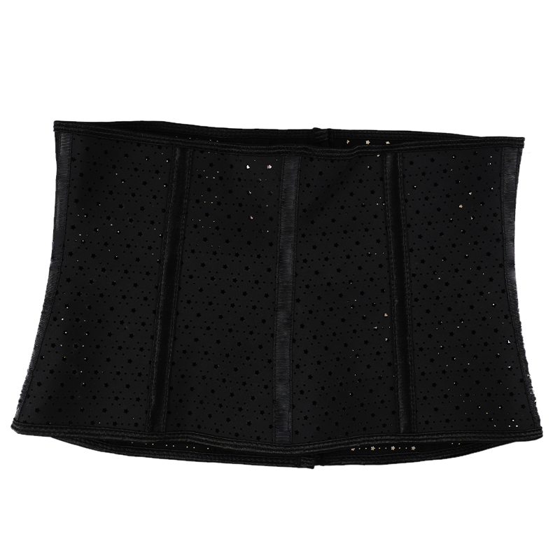 Black Stars Hollow Latex Breathable Steel Bone corset XS-6XL MH1926 