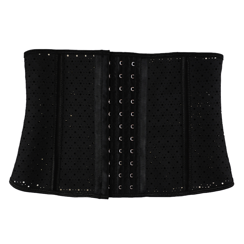 Black Stars Hollow Latex Breathable Steel Bone corset XS-6XL MH1926 