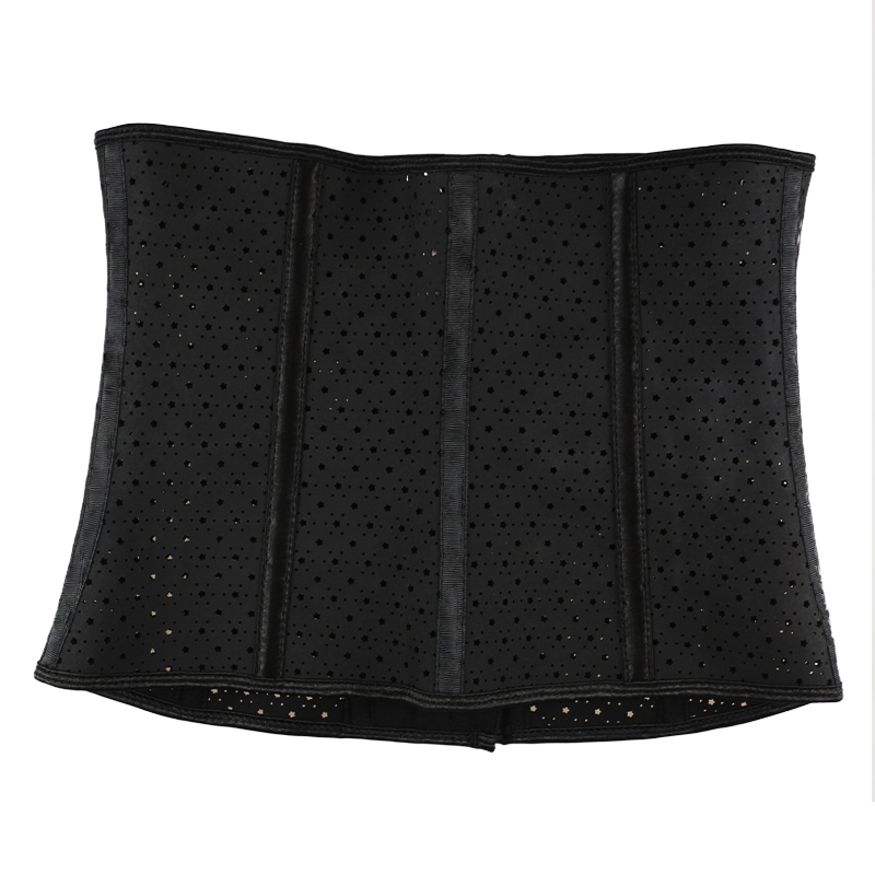 Black Stars Hollow Latex Breathable Steel Bone corset XS-6XL MH1927